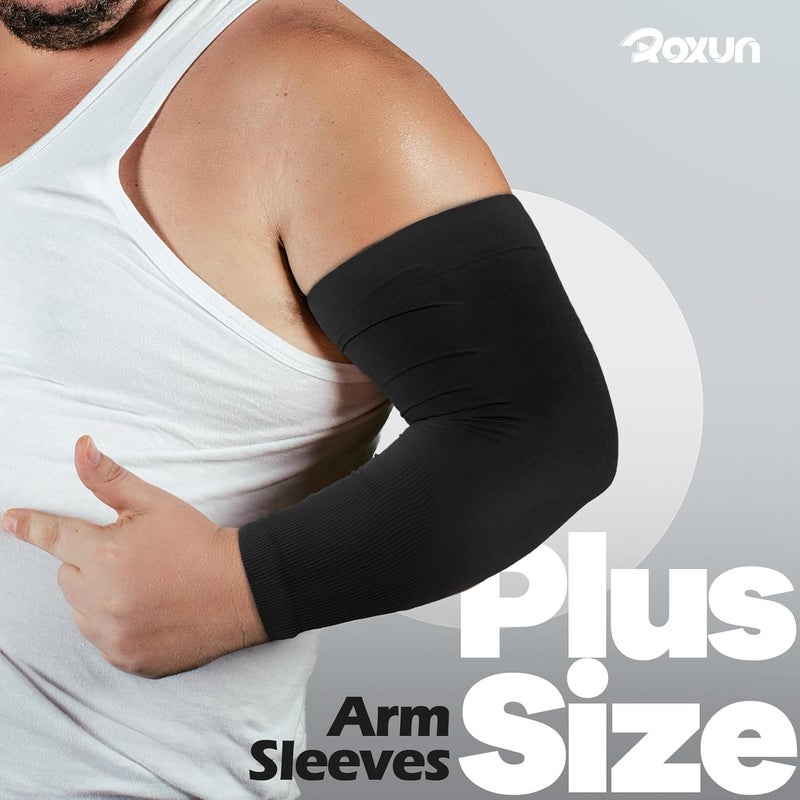 ROXUN Plus Size Arm Sleeves, UV Sun Protection Cooling Sports Arm Cover Compression for Men/Women - Image 2